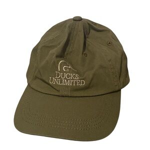 Dorfman Pacific Co Ducks Unlimited Strapback Hat Green Outdoor Hunting Cap OS